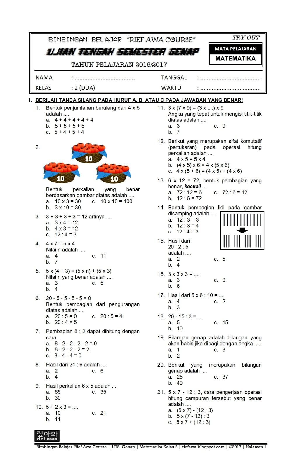 Soal kelas 2